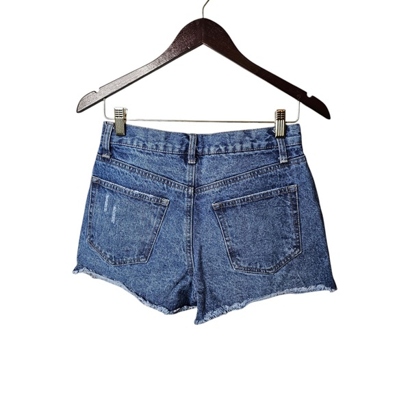 Denim Shorts Distressed Jean Vanilla Star Dark Wash Cut Off Bottoms - Picture 3 of 4